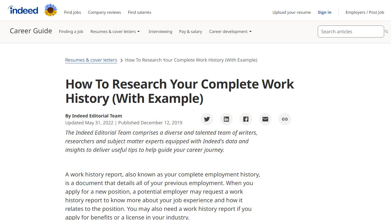 How To Research Your Complete Work History (With Example)